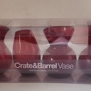 Crate&Barrel Red Vase Set of Four